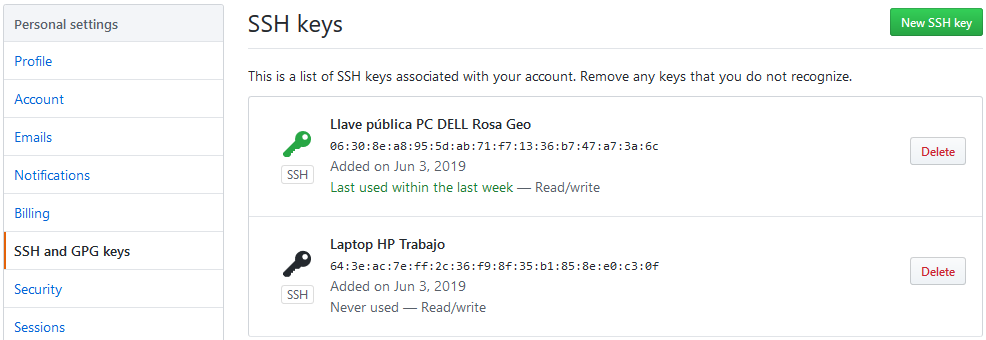 configurar clave SSH